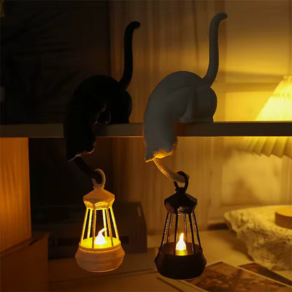 GATO CON FAROL COLGANTE PARA REPISA
